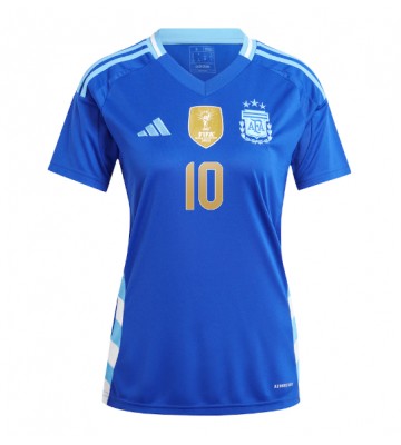 Argentina Lionel Messi #10 Udebanetrøje Dame Copa America 2024 Kortærmet